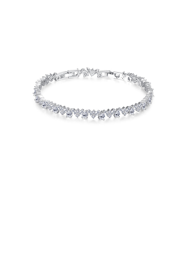 Simple and Creative Geometric V-shaped Bracelet with Cubic Zirconia - Luxurious Look