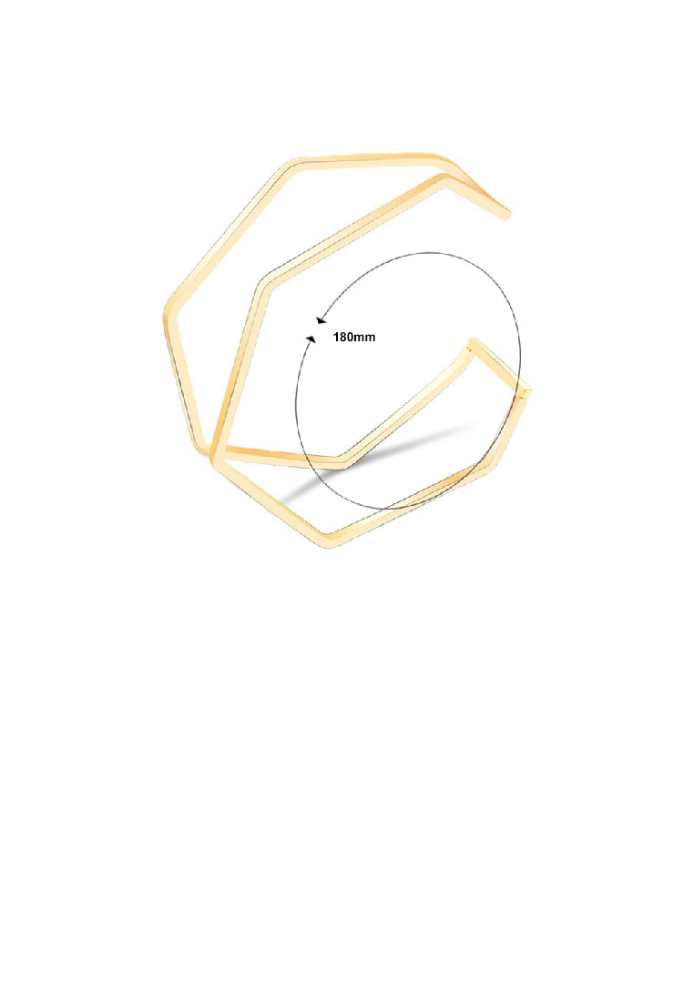 Simple Personality Plated Gold 316L Stainless Steel Geometric Line Double Layer Bangle