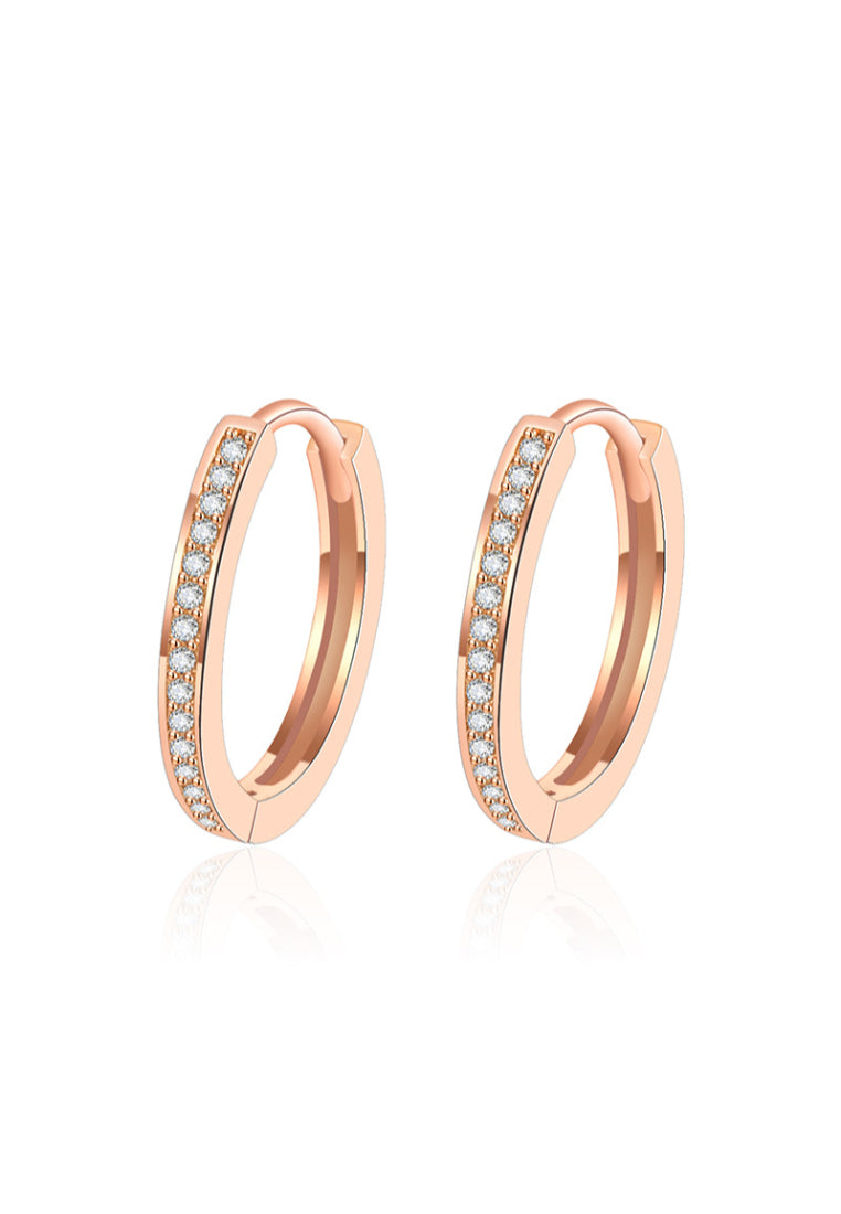 Popular Plated Rose Gold Cubic Zircon Earrings