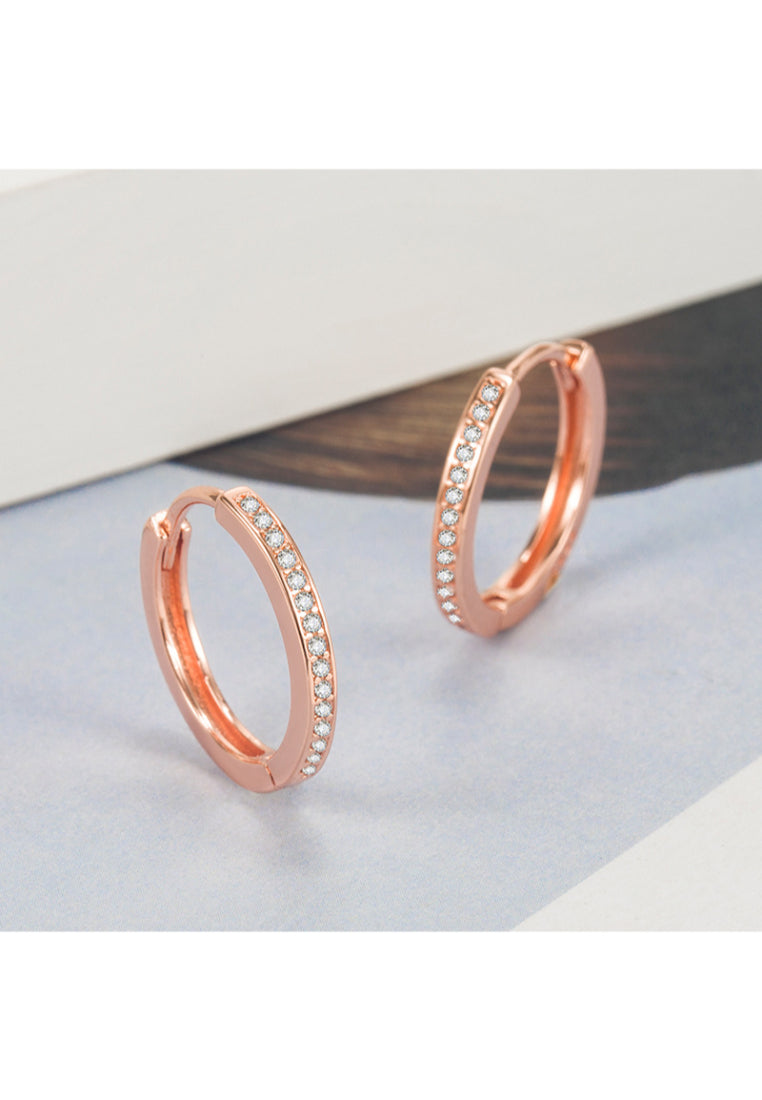 Popular Plated Rose Gold Cubic Zircon Earrings