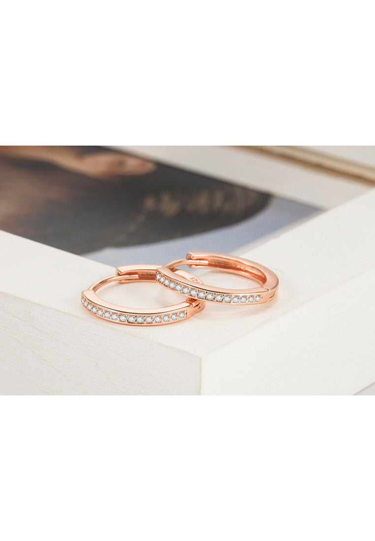 Popular Plated Rose Gold Cubic Zircon Earrings