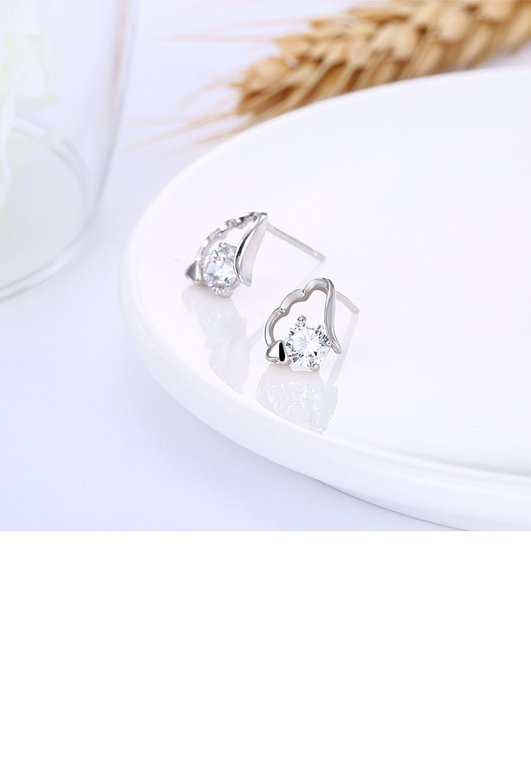925 Sterling Silver Simple Mini Elegant Exquisite Earrings and Ear Studs with Cubic Zircon