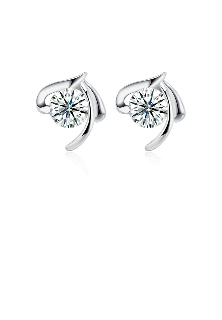 925 Sterling Silver Simple Elegant Fashion Earrings and Ear Studs with Cubic Zircon