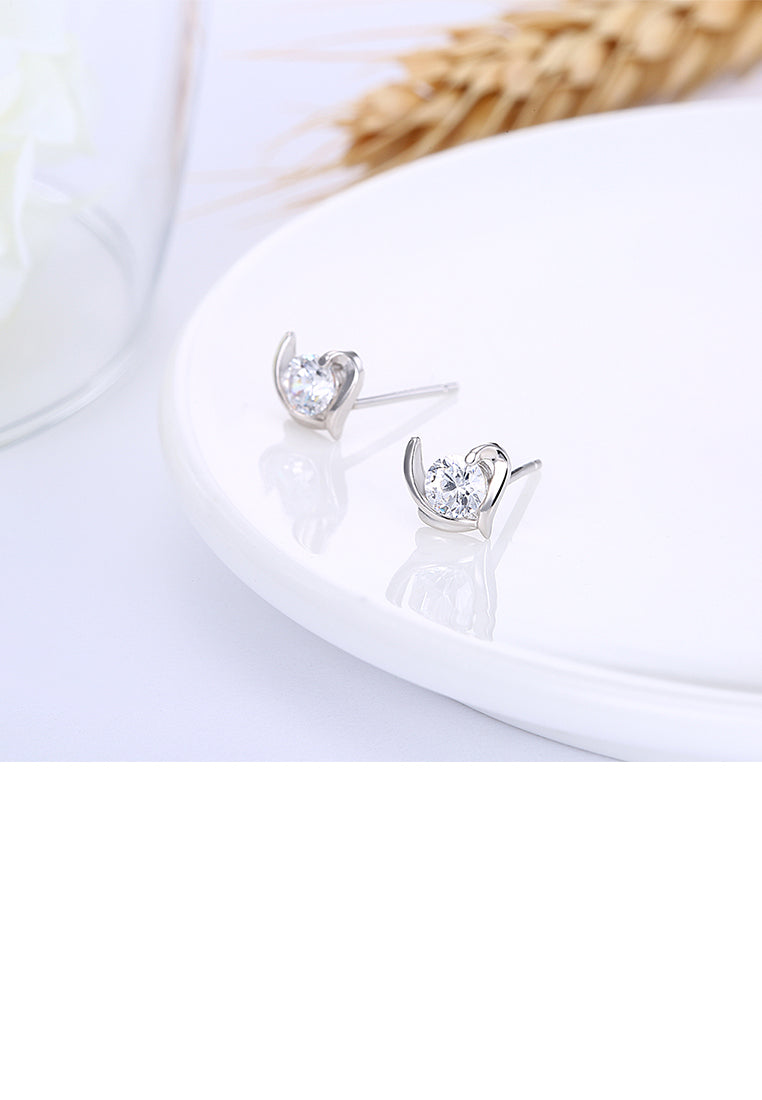 925 Sterling Silver Simple Elegant Fashion Earrings and Ear Studs with Cubic Zircon