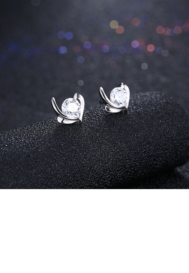 925 Sterling Silver Simple Elegant Fashion Earrings and Ear Studs with Cubic Zircon