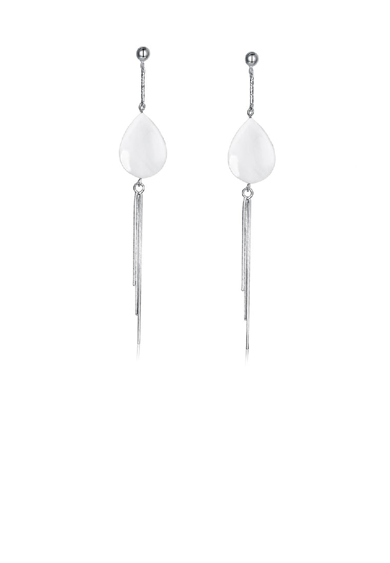 925 Sterling Silver Elegant Romantic Fashion Shell Long Tassel Earrings