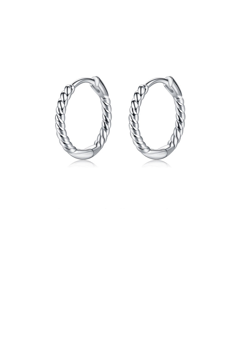925 Sterling Silver Simple Fashion Geometric Hemp Rope Circle Stud Earrings