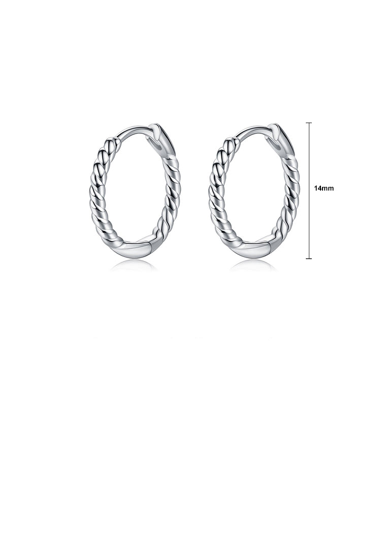 925 Sterling Silver Simple Fashion Geometric Hemp Rope Circle Stud Earrings