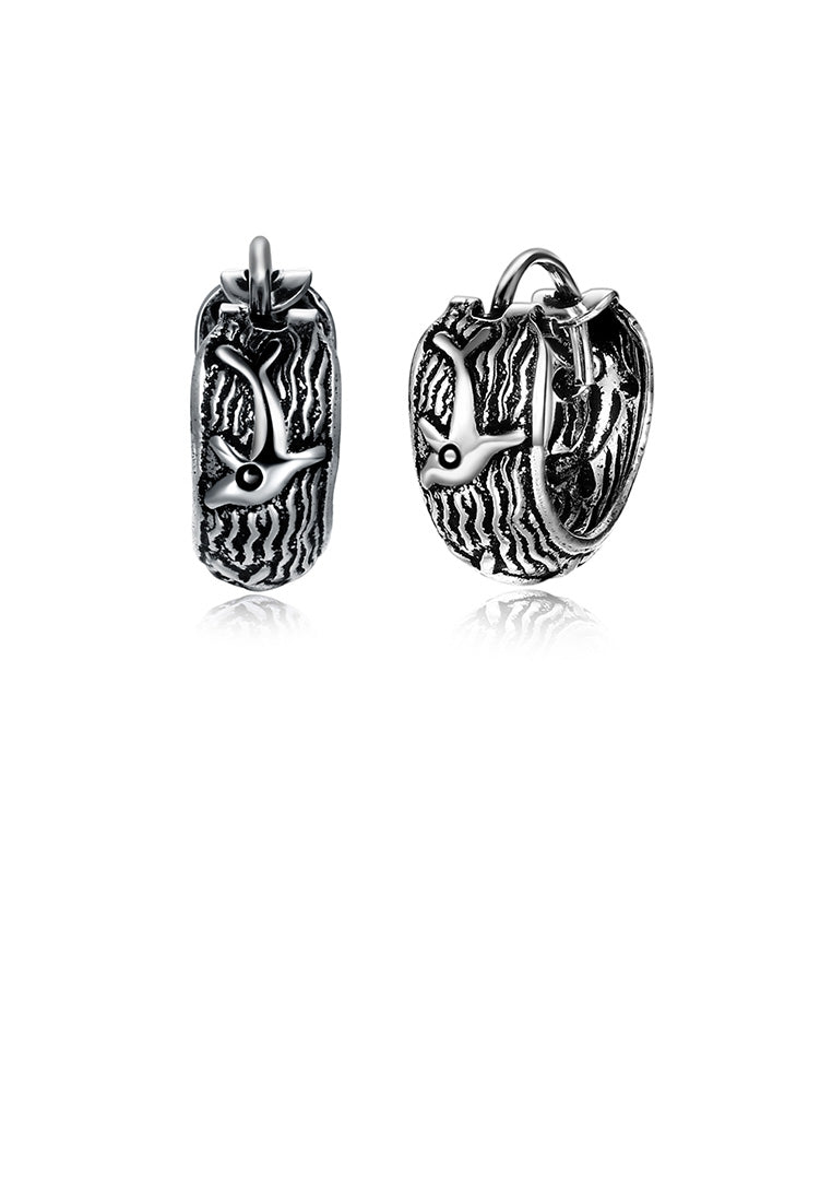 925 Sterling Silver Fashion Vintage Textured Earrings