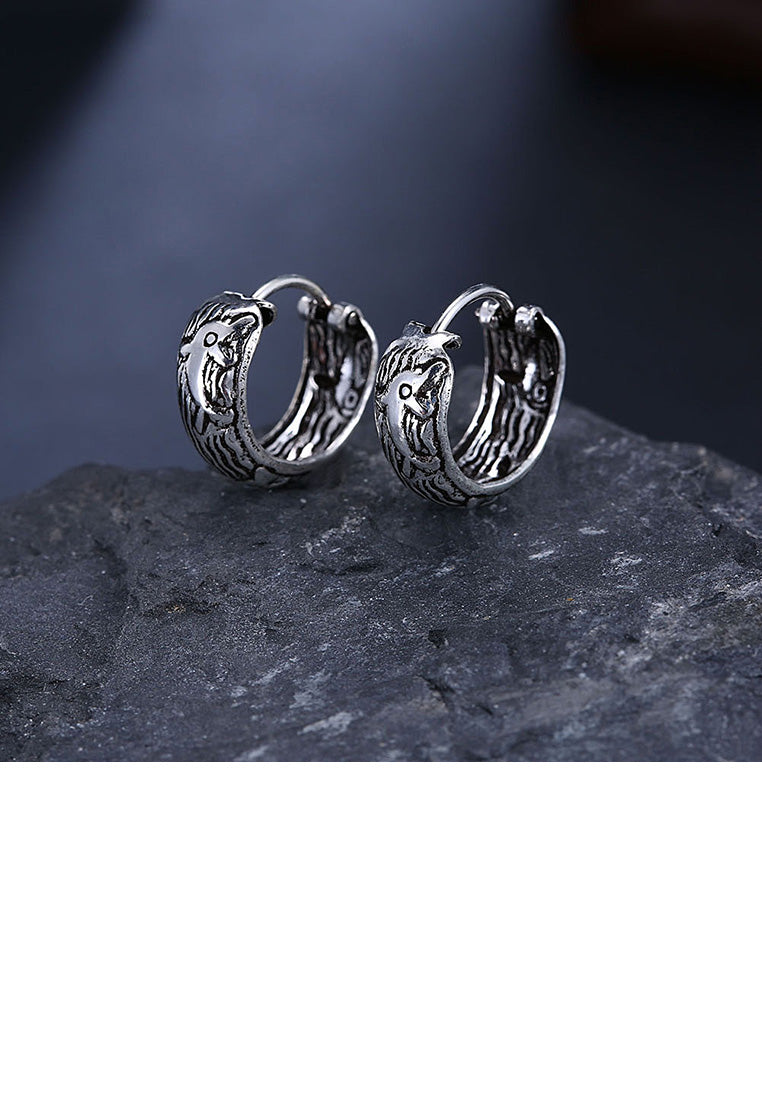 925 Sterling Silver Fashion Vintage Textured Earrings