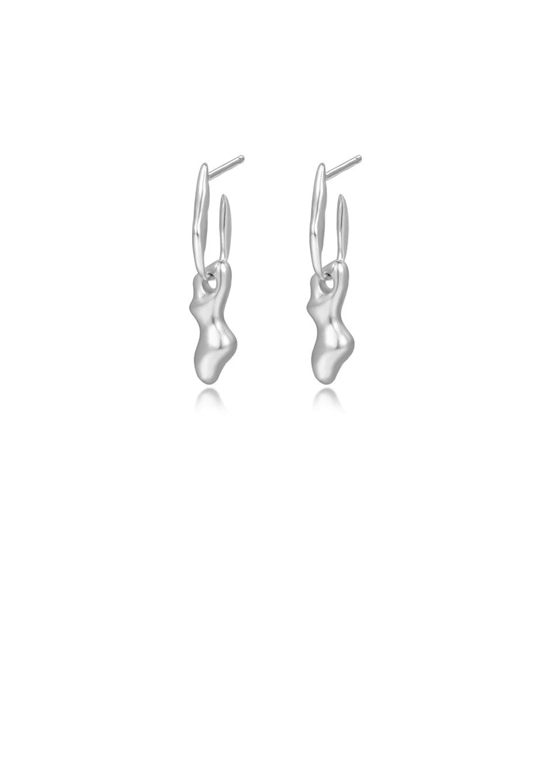 925 Sterling Silver Simple Personality Irregular Ripple Geometric Earrings