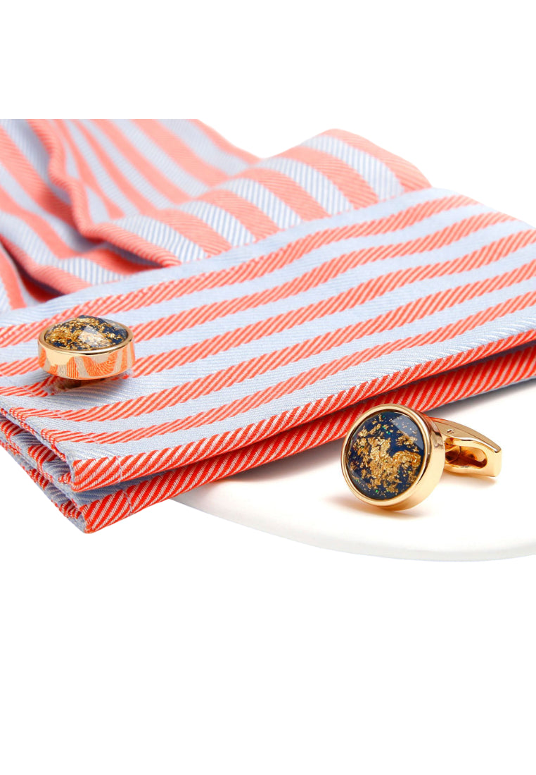 Men's Shirt Cufflinks Round Gold Silver Color Selection Colorful Accessories Pair