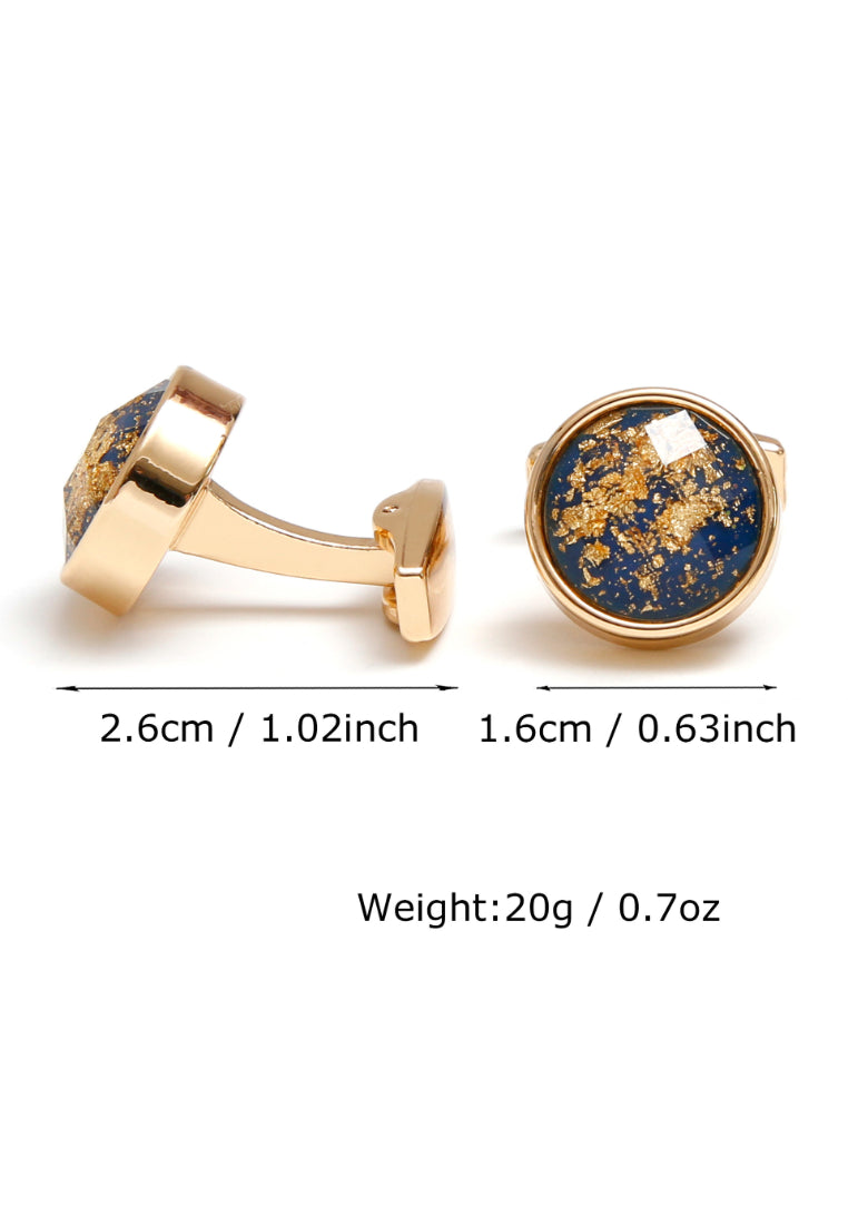 Men's Shirt Cufflinks Round Gold Silver Color Selection Colorful Accessories Pair