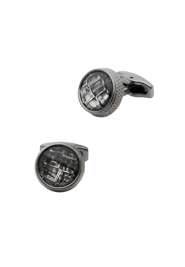 Men's Cufflinks French Gun Gray Round Shirt Dress Jewelry Pair