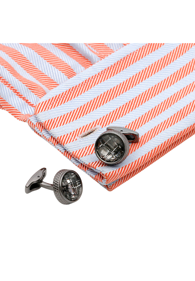 Men's Cufflinks French Gun Gray Round Shirt Dress Jewelry Pair