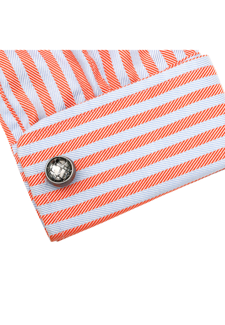 Men's Cufflinks French Gun Gray Round Shirt Dress Jewelry Pair