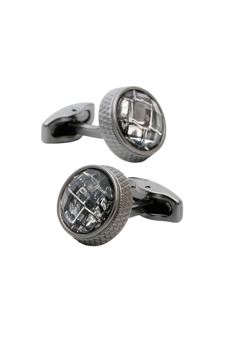 Men's Cufflinks French Gun Gray Round Shirt Dress Jewelry Pair