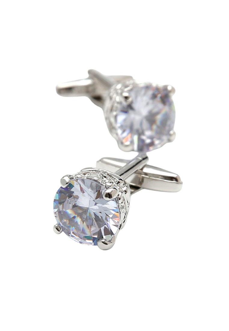 Men's Cufflinks High Quality Luxury Large Zircon Silver Square Shirt Cuff Nail