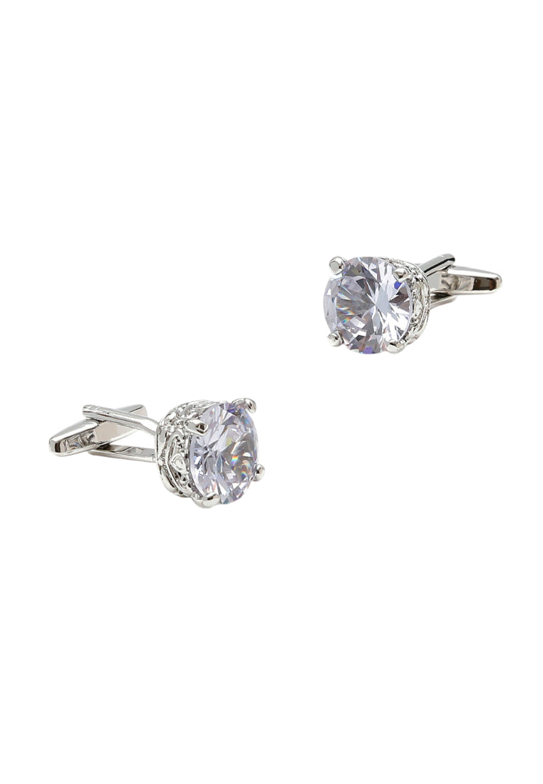 Men's Cufflinks High Quality Luxury Large Zircon Silver Square Shirt Cuff Nail