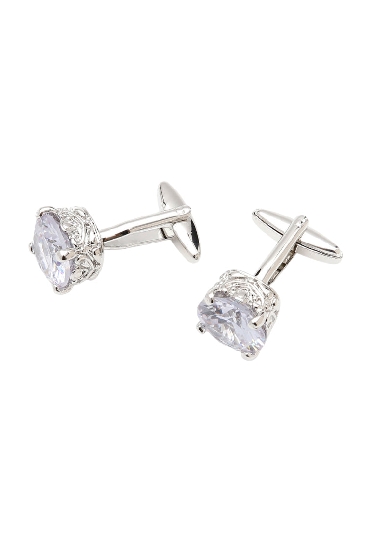 Men's Cufflinks High Quality Luxury Large Zircon Silver Square Shirt Cuff Nail