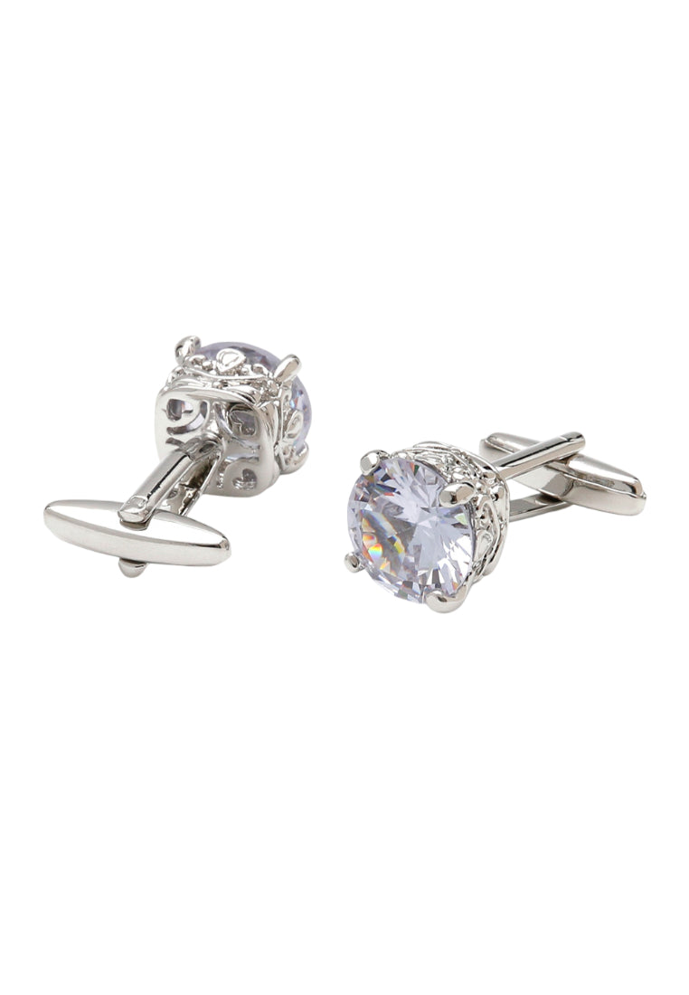 Men's Cufflinks High Quality Luxury Large Zircon Silver Square Shirt Cuff Nail