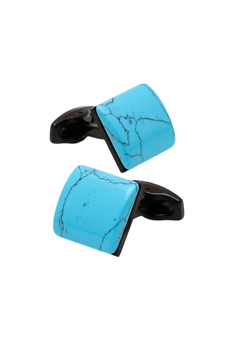 Men's Cufflinks Light Luxury Inlaid Turquoise Stainless Steel High Quality Square Shirt Sleeve Nail