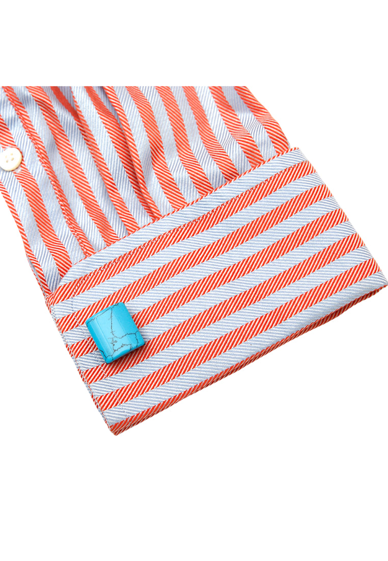 Men's Cufflinks Light Luxury Inlaid Turquoise Stainless Steel High Quality Square Shirt Sleeve Nail