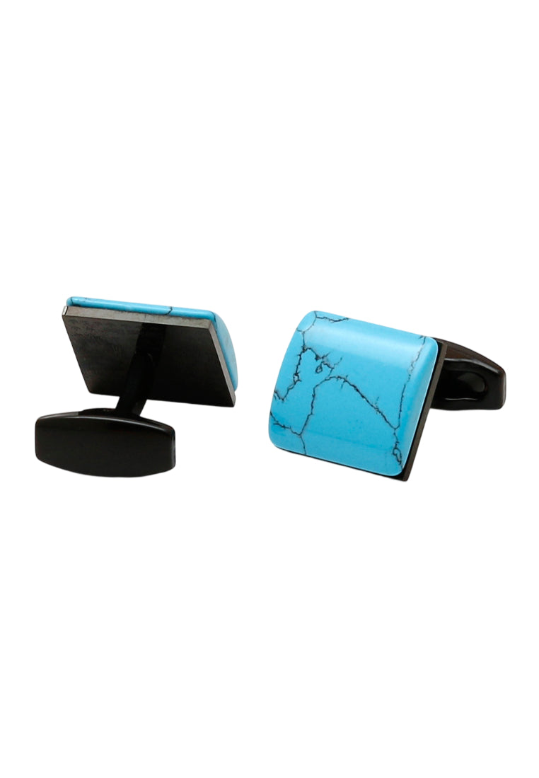Men's Cufflinks Light Luxury Inlaid Turquoise Stainless Steel High Quality Square Shirt Sleeve Nail
