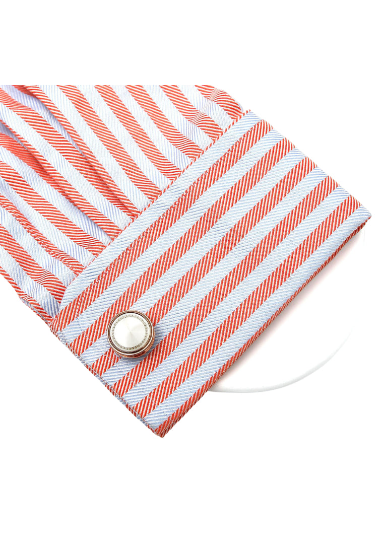 Men's Cufflinks Simple Rose Gold Round Jewelry Pair