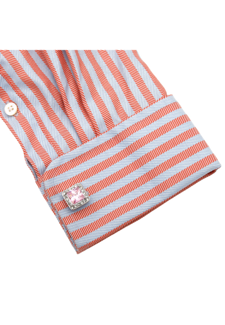 Men's Cufflinks Light Luxury French Temperament Inlaid Pink Crystal Square Shirt Cuff Nail Accessories