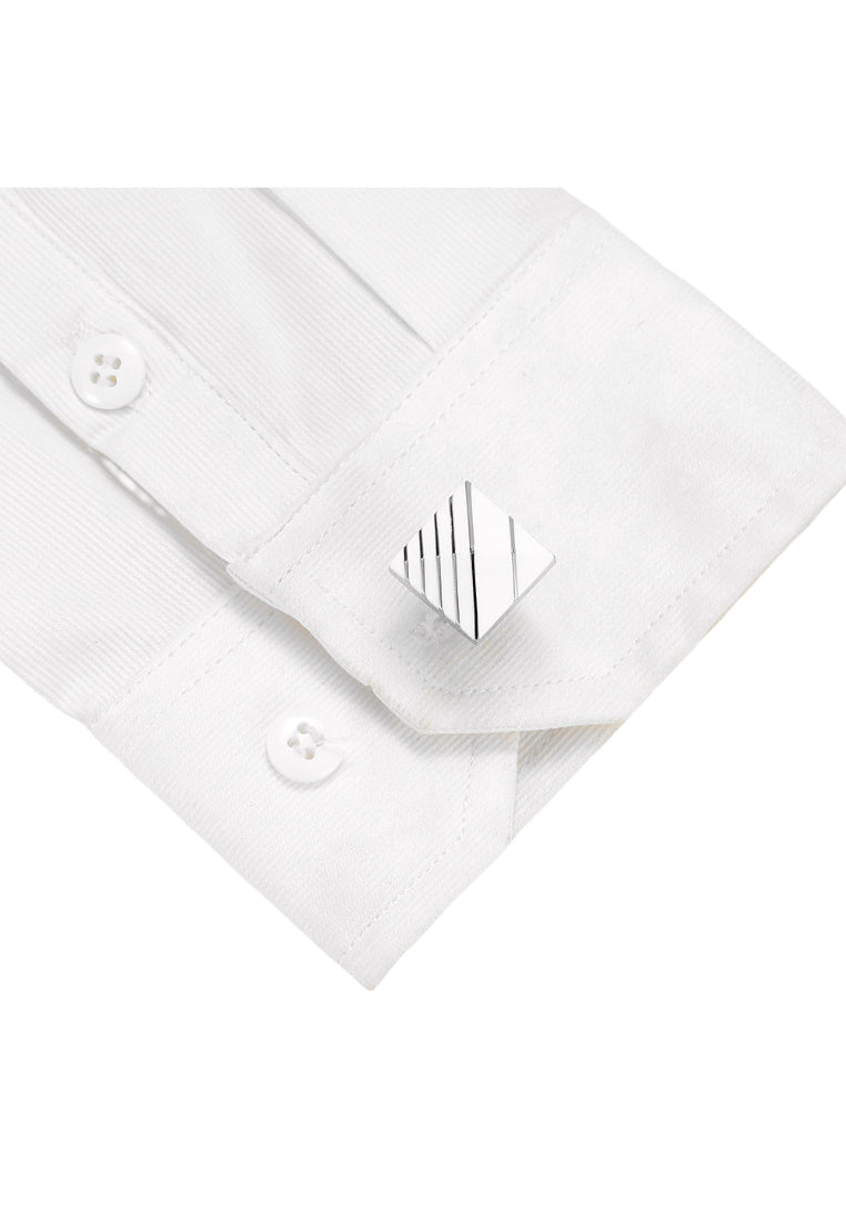 Men's Cufflinks French Square Silver Inlaid Shirt Button Pair Jewelry