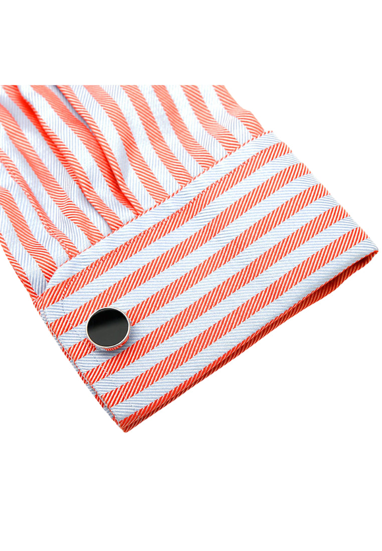 Men's Cufflinks Simple Classic Round Silver Shirt Button Jewelry Pair