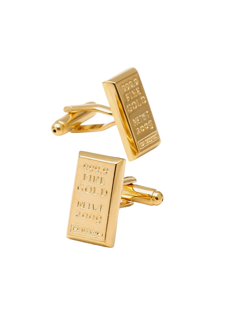 Men's Cufflinks Simple Gold Brick Shape Shirt Sleeve Nail Button