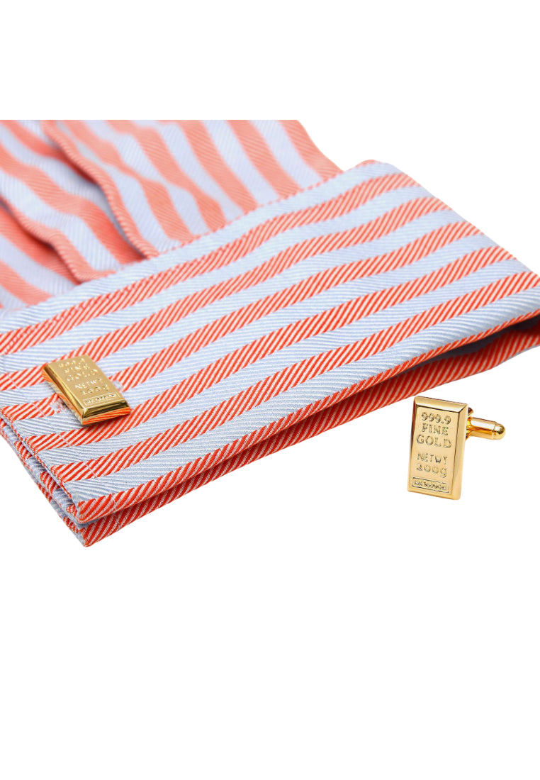 Men's Cufflinks Simple Gold Brick Shape Shirt Sleeve Nail Button