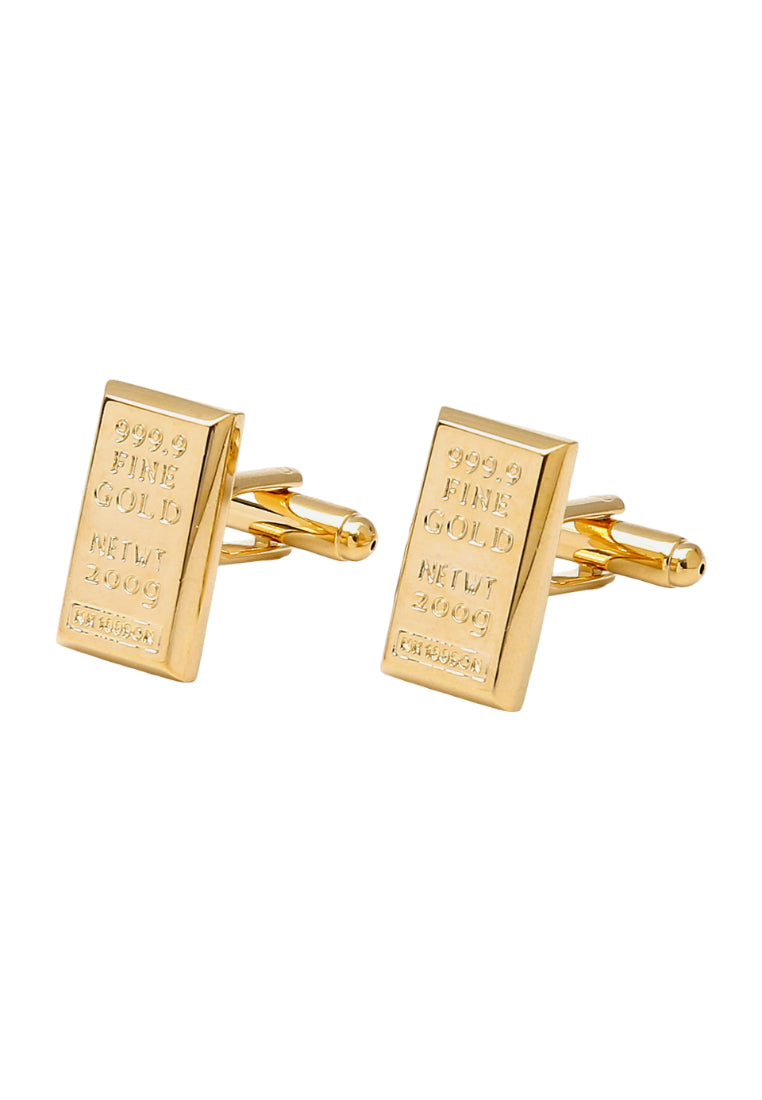 Men's Cufflinks Simple Gold Brick Shape Shirt Sleeve Nail Button