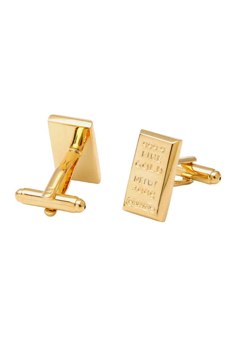 Men's Cufflinks Simple Gold Brick Shape Shirt Sleeve Nail Button