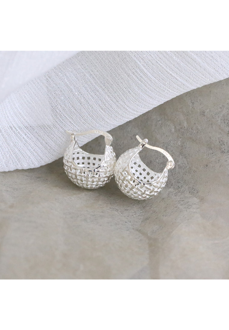 Ballet Skirt Silver Earrings