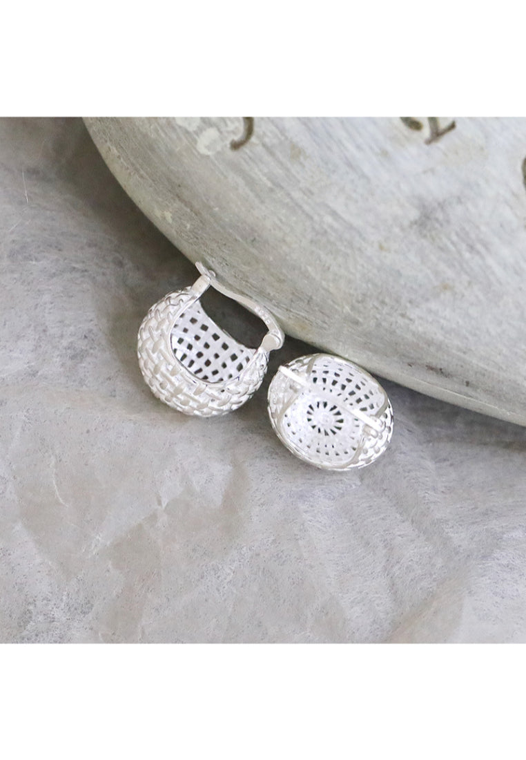 Ballet Skirt Silver Earrings