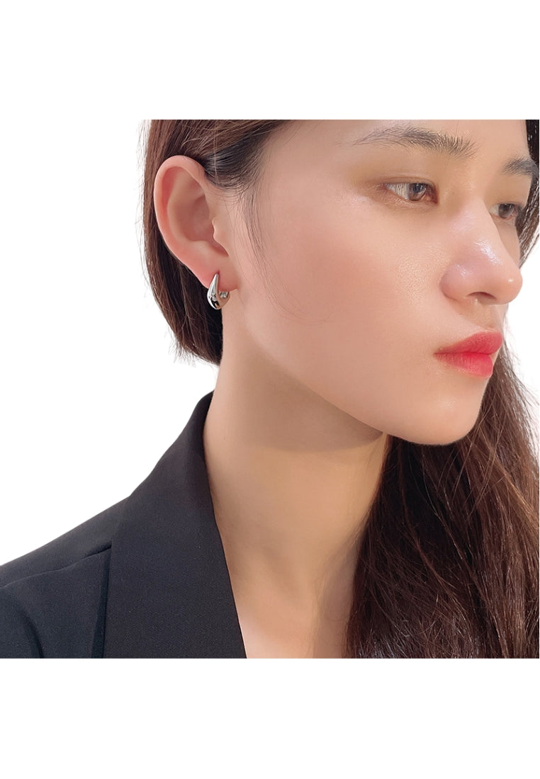 Retro Circle Silver Ear Rings