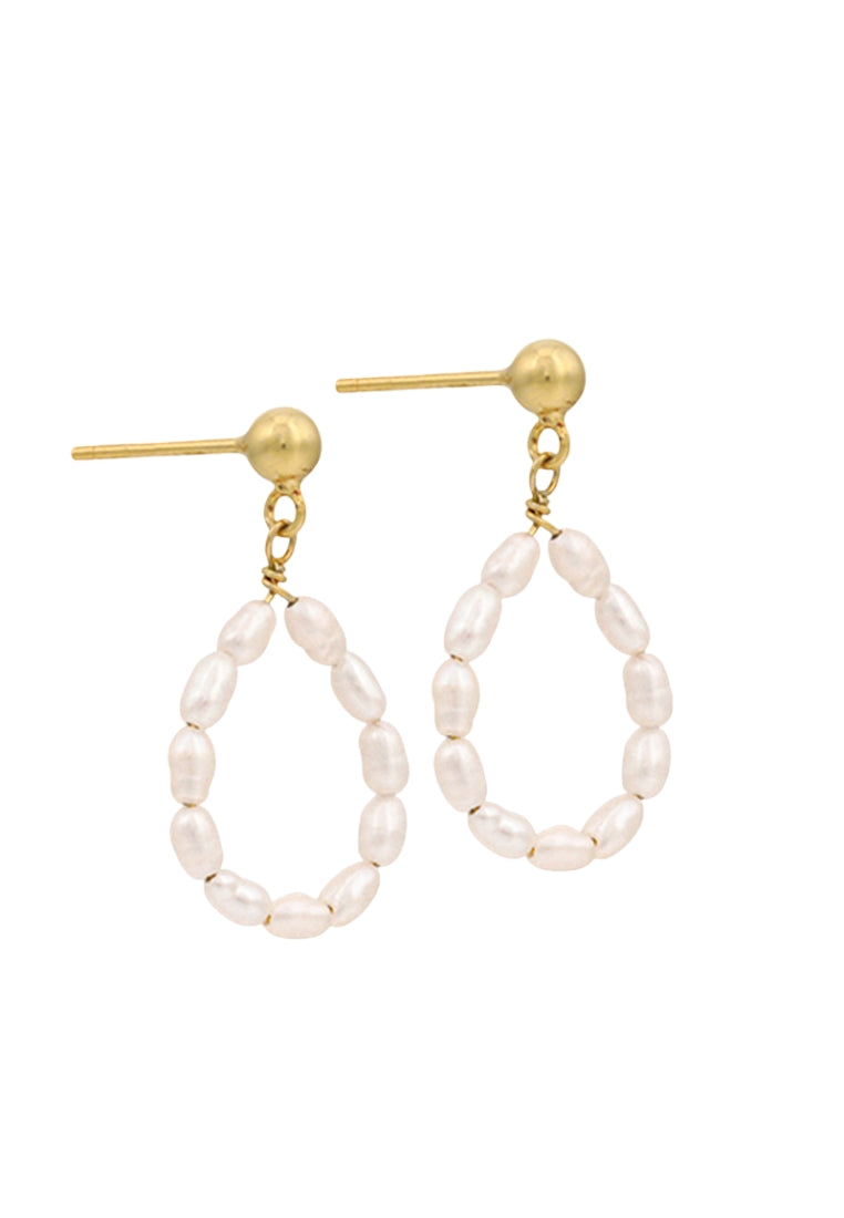 S925 Silver Baroque Rice Shaped Pearl Stud Earrings, Trendy and Unique Jewelry