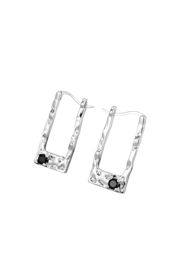 Ball Brushed Silver Ear Rings