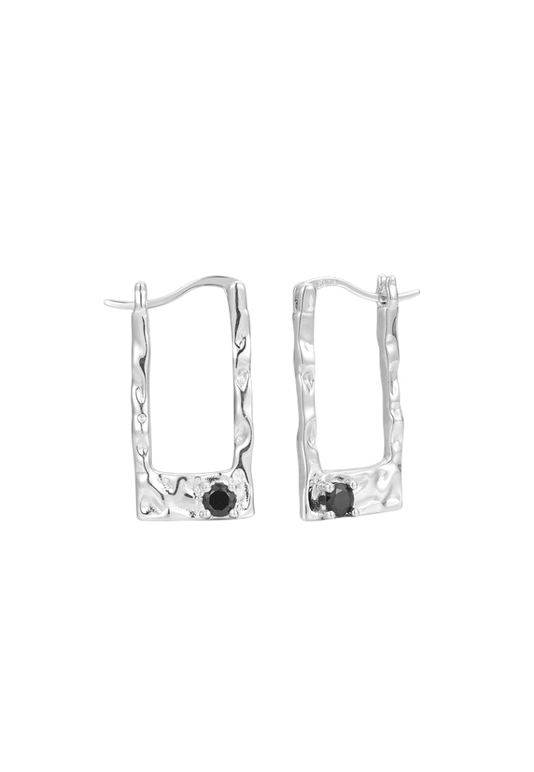 Ball Brushed Silver Ear Rings