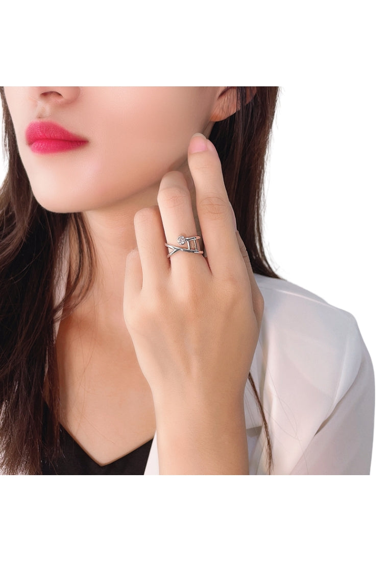 S925 Silver Geometric Ring