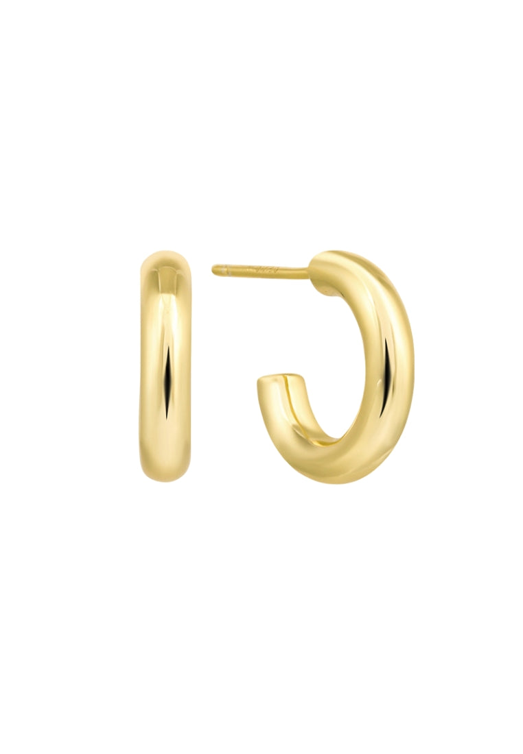 S925 silver Cshaped earrings