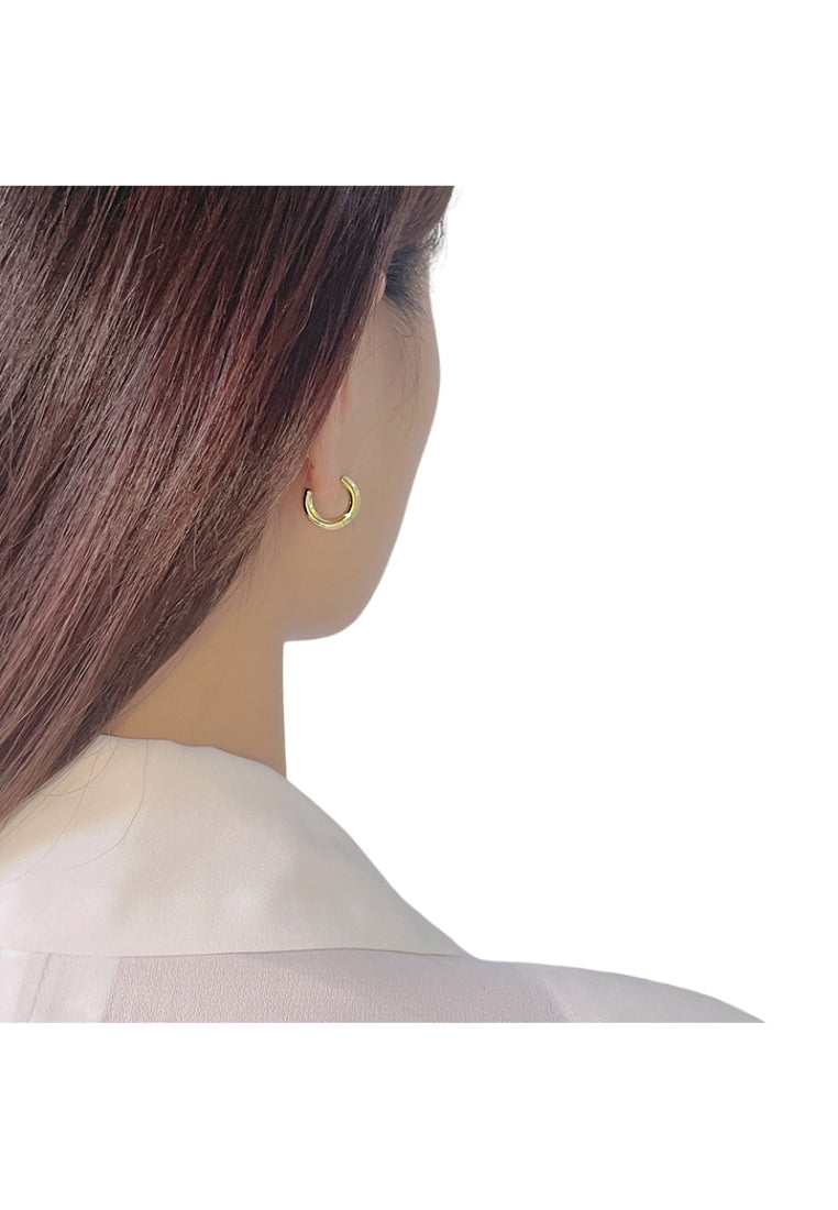 S925 silver Cshaped earrings