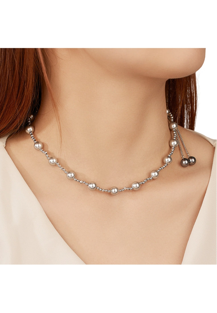 S925 Silver Adjustable Shell Pearl Necklace