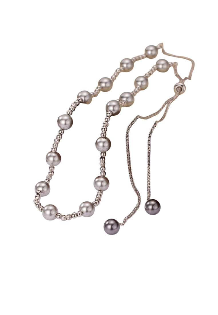 S925 Silver Adjustable Shell Pearl Necklace