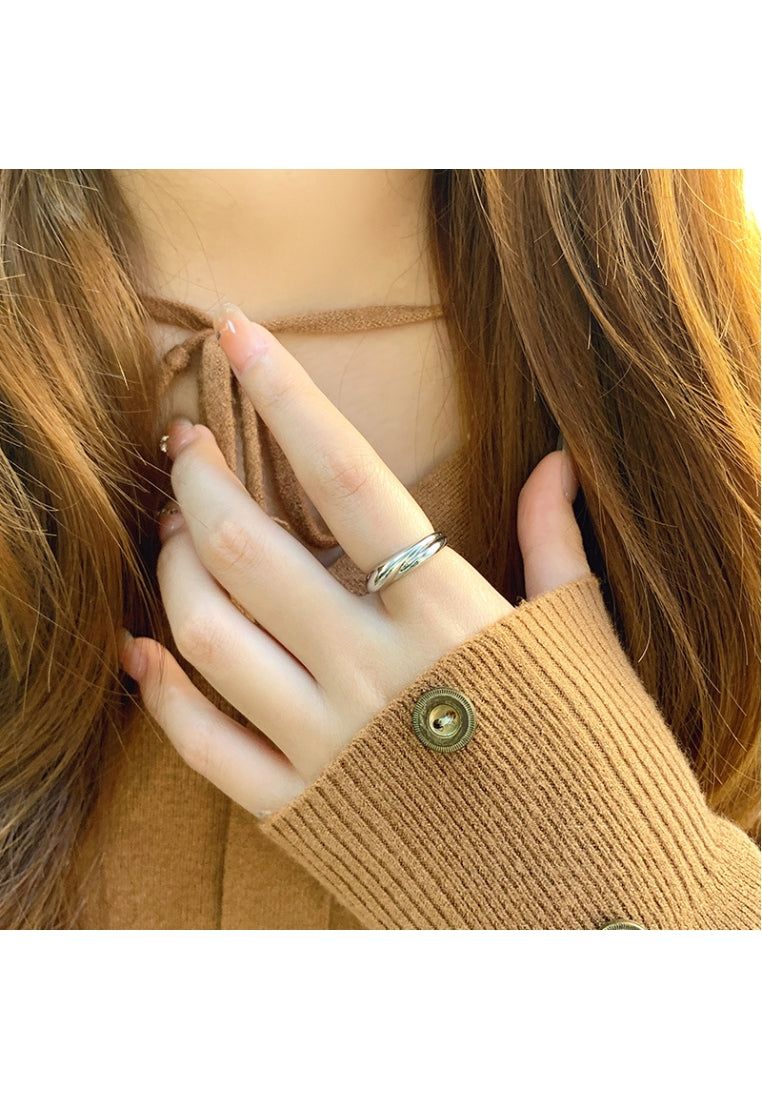 S925 Silver Rope Knot Adjustable Ring