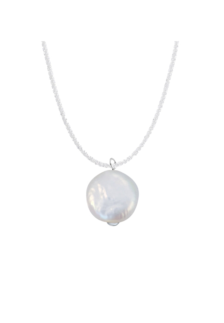 Shimmering S925 Silver Pearl Necklace