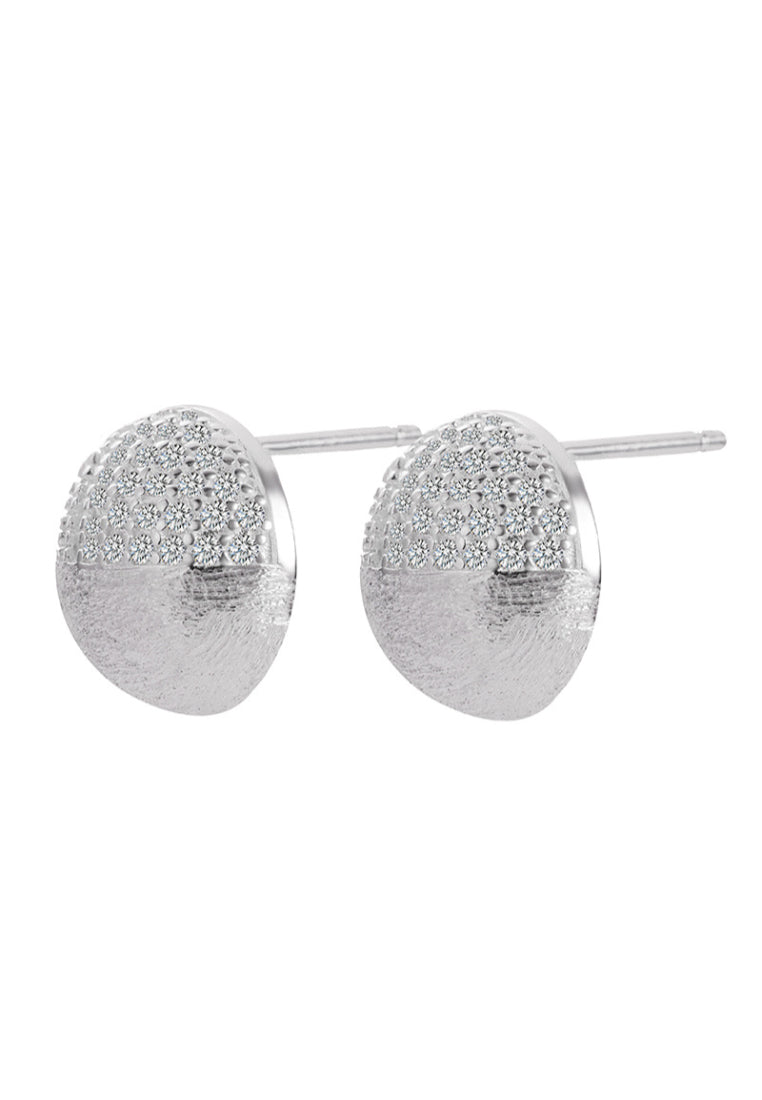 S925 silver brushed texture earrings